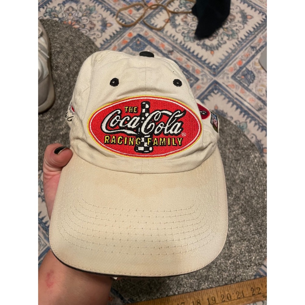 Vintage 2003 Coca-Cola Racing Family NASCAR Hat Steve Park Cream Strapback Cap